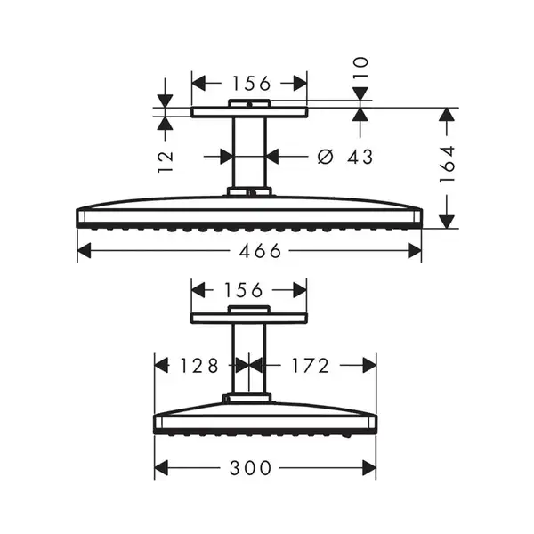Верхний душ Hansgrohe Rainmaker Select EcoSmar 460 3jet (цвет - хром/белый) (24016400) фото 4 Aquada.com.ua