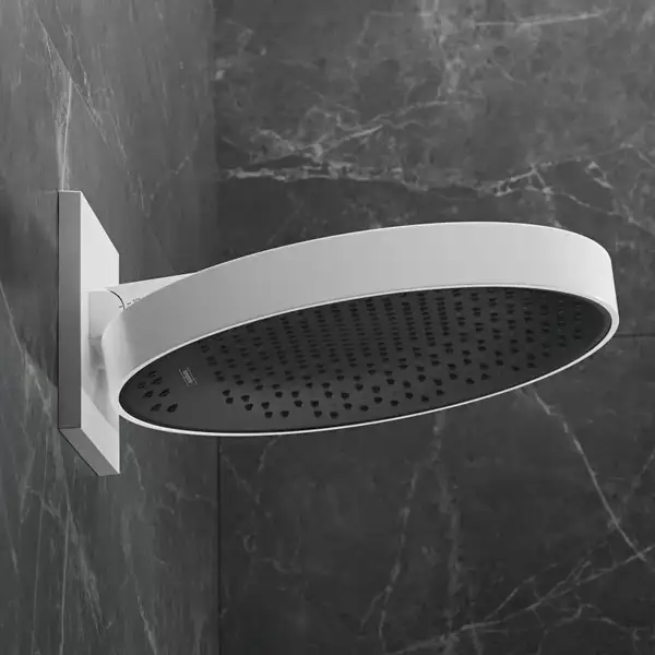 HANSGROHE  Верхний душ 360 3jet с настенным держателем, матовый белый Rainfinity (26234700) фото 3 Aquada.com.ua