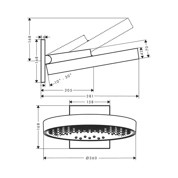 Верхній душ Hansgrohe Rainfinity 360 3jet, Matt White (26234700)