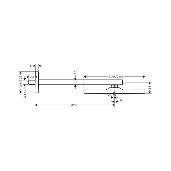 Верхній душ Hansgrohe Raindance E Overhead shower 300 1jet, matt black (26238670)
