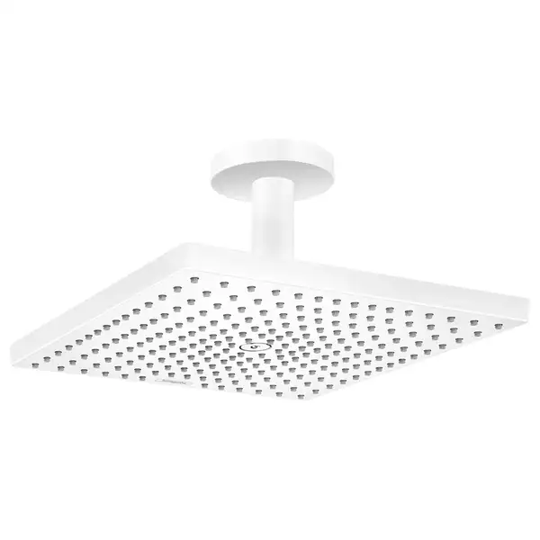 Верхний душ с потолочным подсоединением Hansgrohe Raindance E 300 х 300 мм, 1 тип струи (цвет - белый матовый) (26250700) фото 1 Aquada.com.ua