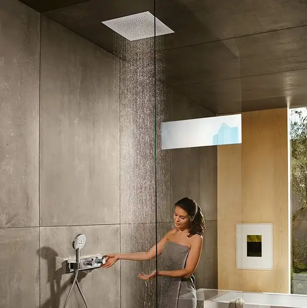 Верхній душ Hansgrohe Raindance E 400/400 1jet вбудований EcoSmart 9 л / хв, хром (26253000)