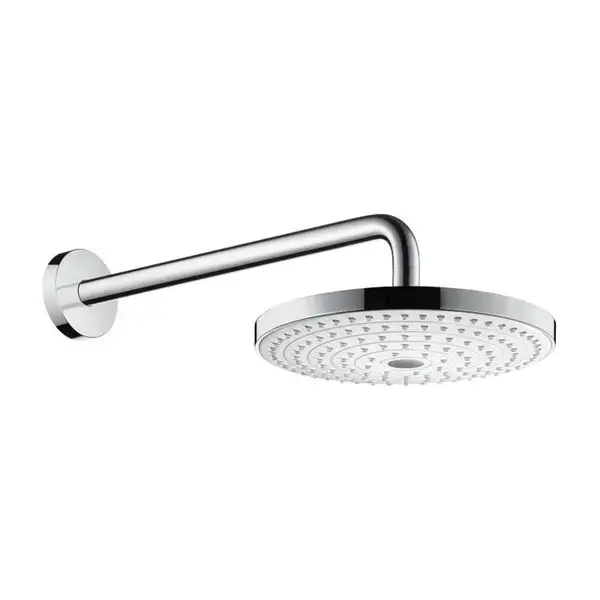 Верхний душ с держателем Hansgrohe Raindance Select S 2jet Ø 240 мм (цвет - хром/белый) (26466400) фото 1 Aquada.com.ua