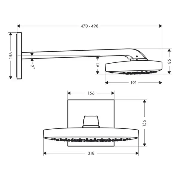 Верхній душ Hansgrohe Raindance Select E 300 3jet, хром (26468000)