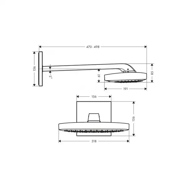 Верхній душ Hansgrohe Raindance Select E 300 3jet, білий / хром (26468400)