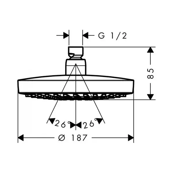 Верхній душ Hansgrohe Croma Select E 180 2jet Showerpipe 180, білий / хром (26522400)