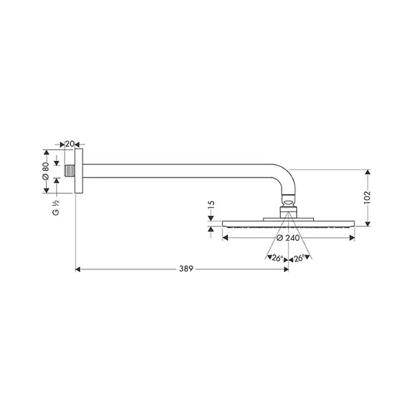 Верхний душ "дождь" Hansgrohe Raindance Air Ø 240 мм (27474000) фото 3 Aquada.com.ua