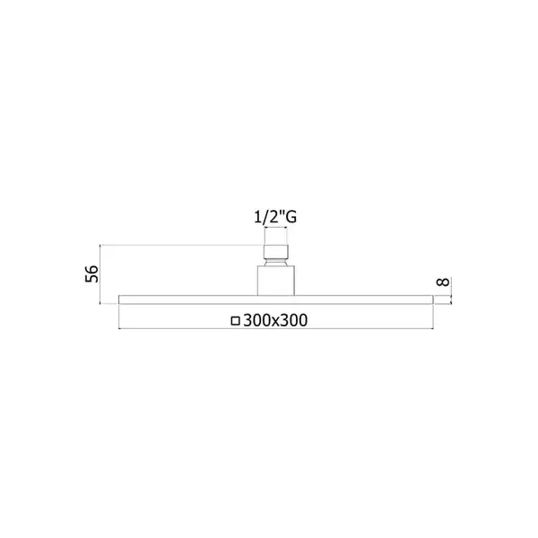 Верхний душ Paffoni SYNCRO KING “Quadro” 300 х 300 х h8 мм (ZSOF078CR)