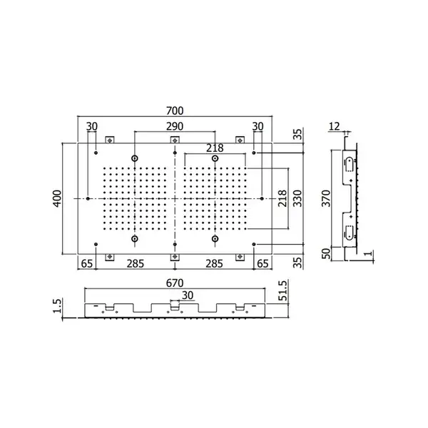 Верхний душ Paffoni MEMPHIS “Rettangolare” 700 х 400 мм (ZSOF131CR) фото 2 Aquada.com.ua