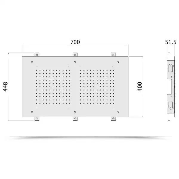 Верхний душ Paffoni MIAMI "Rettangolare" 700 x 400 х h1,5 мм (ZSOF302CR) фото 2 Aquada.com.ua