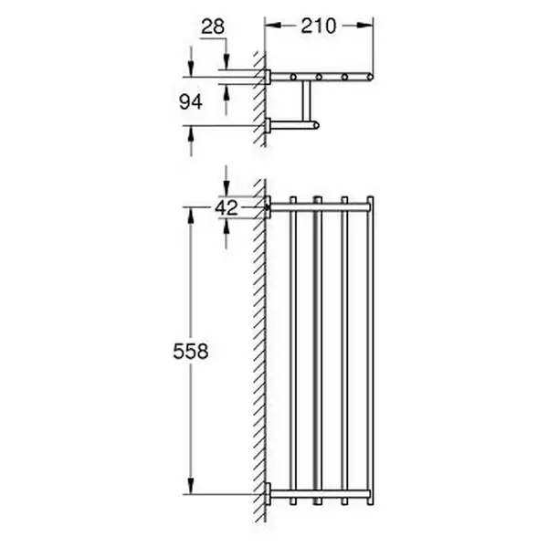 Полиця для рушників у ванну Grohe Essentials Cube New (40512001)