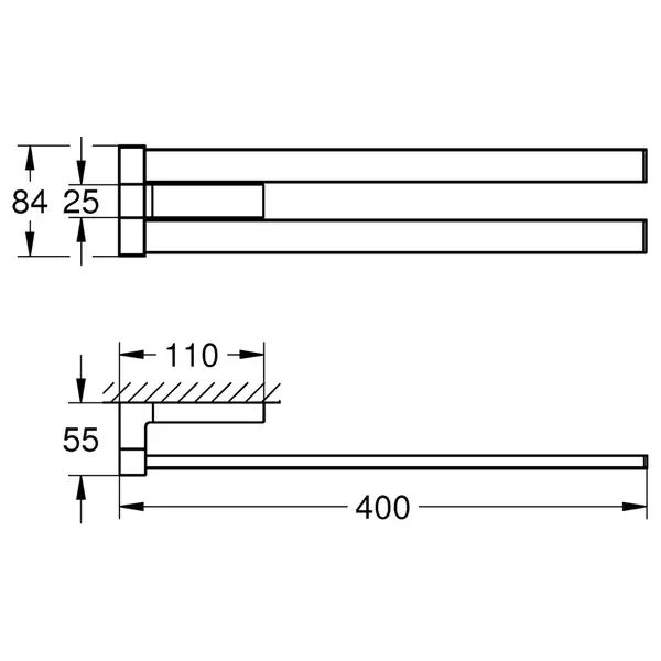 Подвійний тримач для рушників Grohe Selection Cube (40768000)