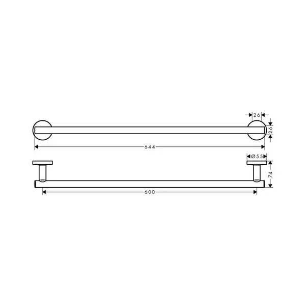 Полотенцедержатель, Hansgrohe Logis Universal, хром (41716000)