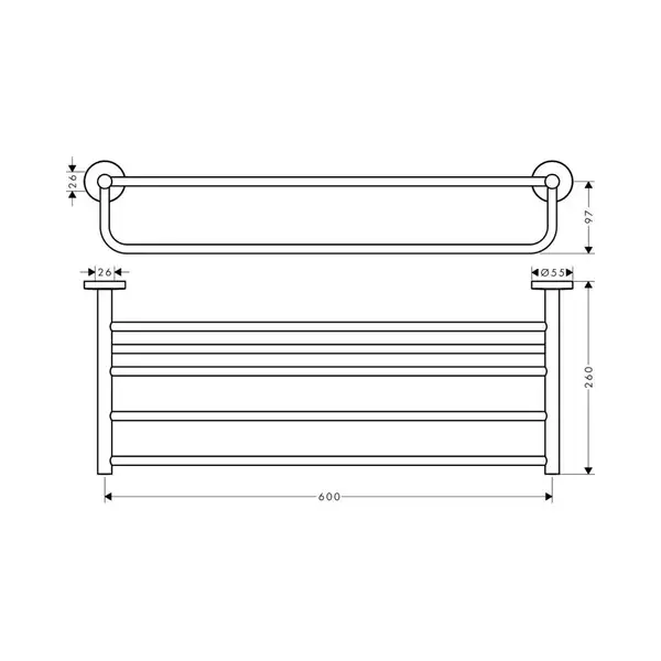 Полотенцедержатель, Hansgrohe Logis Universal, хром (41720000)