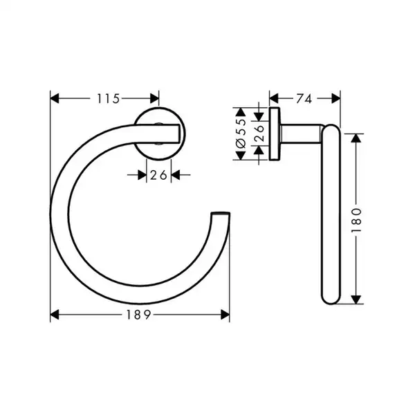 Полотенцедержатель, Hansgrohe Logis Universal, хром (41724000)