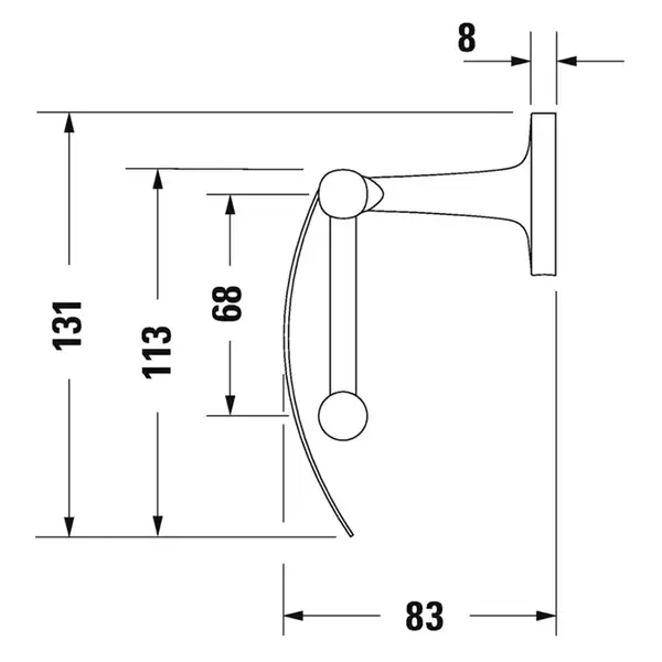 Бумагодержатель без крышки Duravit Starck T (цвет - чёрный матовый) (0099404600) фото 4 Aquada.com.ua