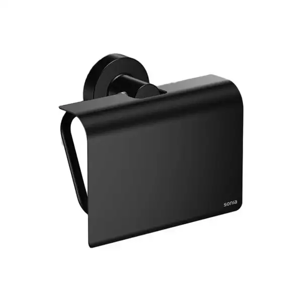 Бумагодержатель с крышкой Sonia Tecnoproject Black (цвет - чёрный матовый) (166282) фото 1 Aquada.com.ua