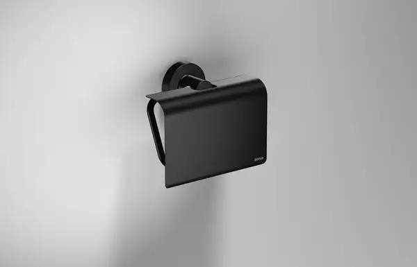 Бумагодержатель с крышкой Sonia Tecnoproject Black (цвет - чёрный матовый) (166282) фото 2 Aquada.com.ua