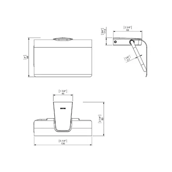 Бумагодержатель с крышкой Sonia Tecnoproject Black (цвет - чёрный матовый) (166282) фото 4 Aquada.com.ua