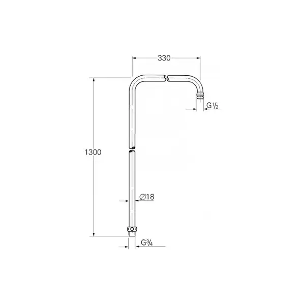 GROHE Кронштейн вертикальный  для верхнего душа Relexa Plus (27304000) фото 2 Aquada.com.ua