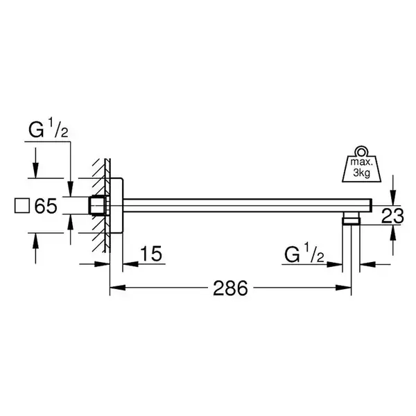Душовий кронштейн 286 мм Grohe Rainshower (27709000)