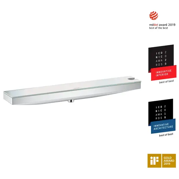 HANSGROHE Rainfinity Шланговое подсоединение с держателем душа Porter 500 и полкой R, хром (26858000) фото 1 Aquada.com.ua
