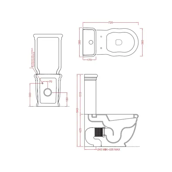 ARTCERAM Унитаз-компакт ArtCeram Hermitage с сиденьем Soft Close, чёрный (HEV006 03;00+HEA005 03) фото 2 Aquada.com.ua