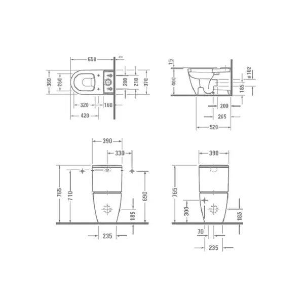 Унитаз Duravit ME by Starck + бачок (с сиденьем SoftClose) (2170090000+0938100005+0020190000) фото 2 Aquada.com.ua