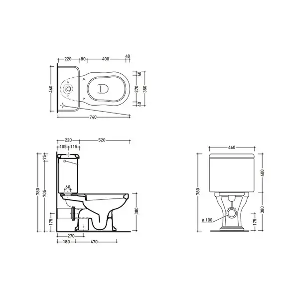 Унитаз напольный Flaminia Efi с бачком и крышкой (6002+6003) фото 2 Aquada.com.ua