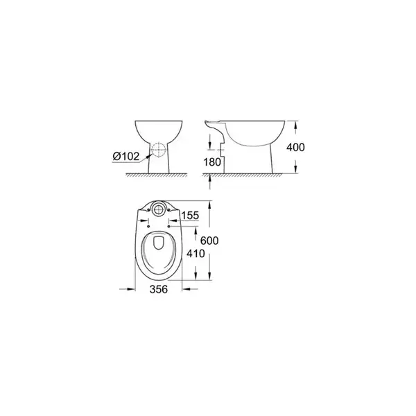 GROHE Чаша унитаза BAU CERAMIC (39349000) фото 2 Aquada.com.ua