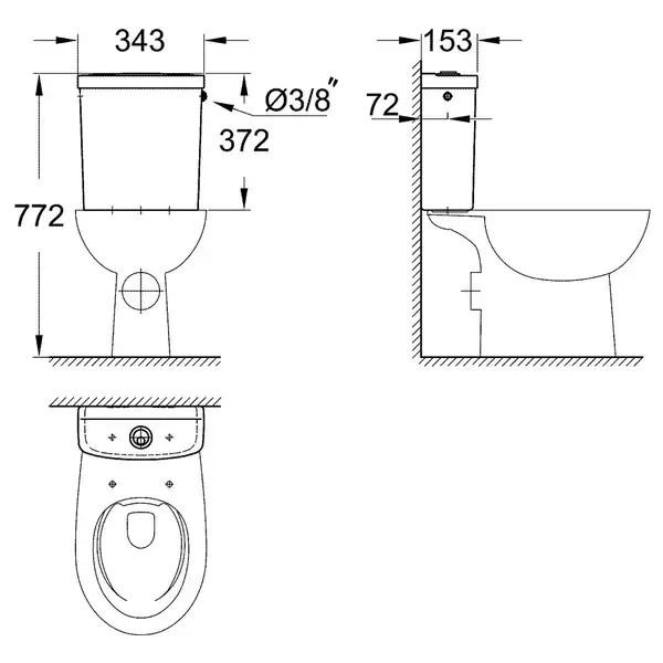 GROHE Бачок унитаза BAU CERAMIC (39437000) фото 2 Aquada.com.ua