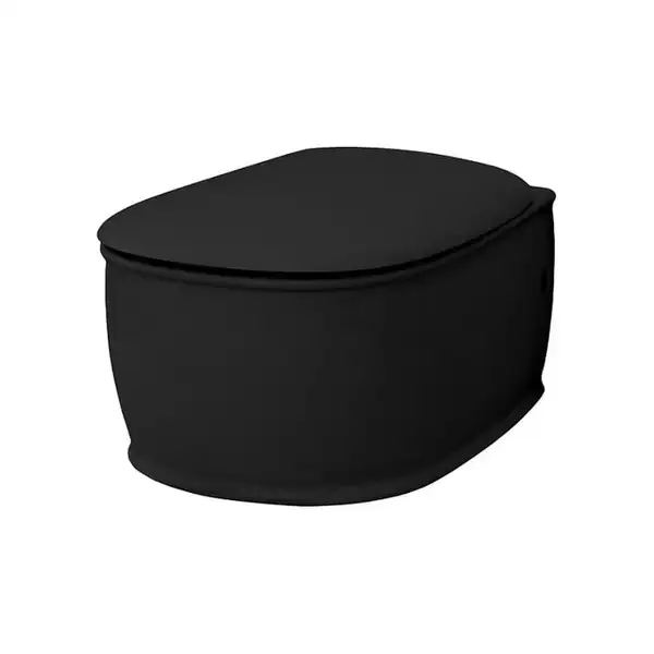 ARTCERAM Унитаз подвесной ArtCeram Azuley с сиденьем Soft Close, чёрный (AZV001 03;00+AZA001 03) фото 2 Aquada.com.ua