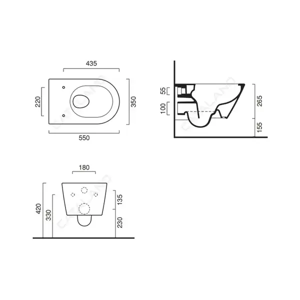 Унитаз подвесной Catalano New Zero с сиденьем Soft Close Plus (NewFlush безободковый) (1VS55NR00+5SCSTP000) фото 3 Aquada.com.ua