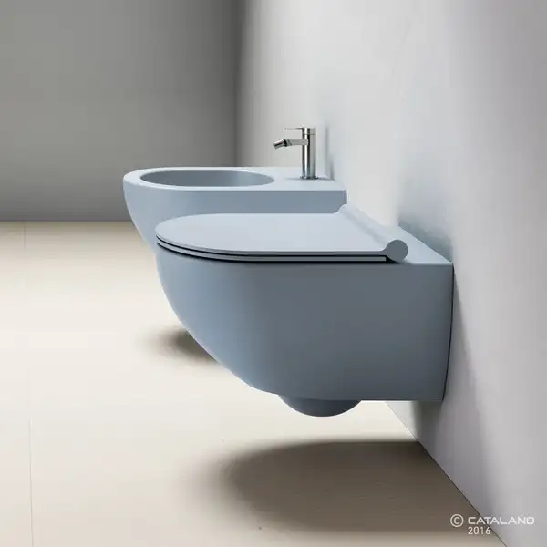 Унитаз подвесной Catalano Sfera с сиденьем Soft Close, голубой матовый (1VSF54RAS+5SCSTPAS) фото 2 Aquada.com.ua