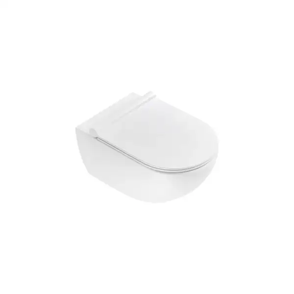 Унитаз подвесной NewFlush (безободковый) Catalano Sfera с сидением Soft Close Plus, белый матовый (1VSF54RBM+5SCSTPBM) фото 1 Aquada.com.ua