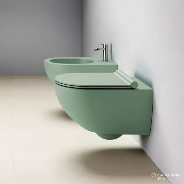 Унитаз подвесной Catalano Sfera с сидением Soft Close, зелёный матовый (1VSF54RVS+5SCSTPVS) фото 3 Aquada.com.ua