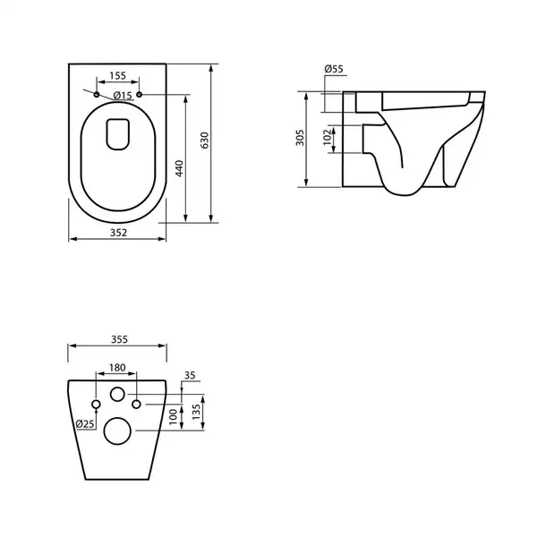 Унитаз подвесной Clean Pro (безободковый) Devit Laguna с сиденьем Quick Fix, Soft Close (3020110) фото 2 Aquada.com.ua