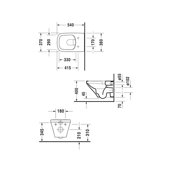 Унитаз подвесной Duravit DuraStyle с сиденьем Soft Close (2551090000+0063790000) фото 3 Aquada.com.ua
