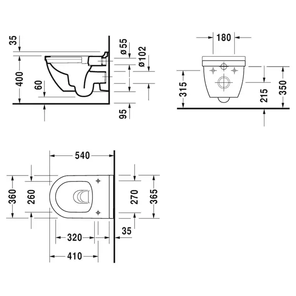Унитаз подвесной Rimless (безободковый) Duravit Starck 3 с сиденьем Soft Close (45270900А1) фото 3 Aquada.com.ua