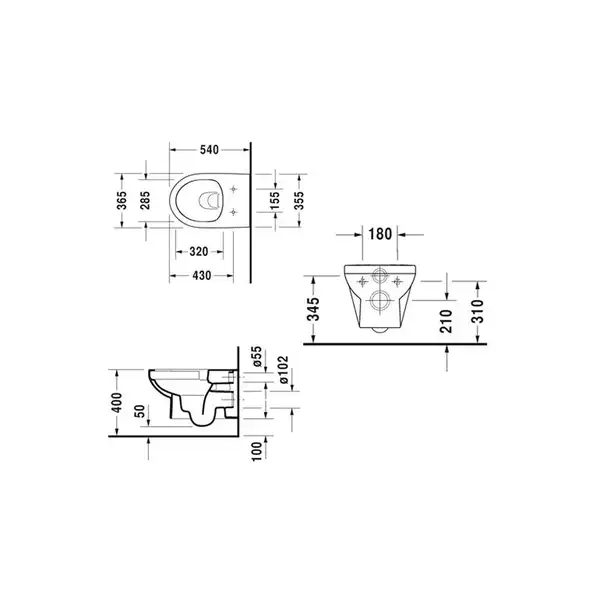 Унитаз DURAVIT Durastyle Basic Rimless с сиденьем Soft Close (45620900A1) фото 6 Aquada.com.ua