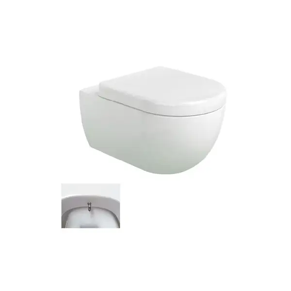 Унитаз с функцией биде Flaminia App Goclean (безободковый), с сиденьем Soft Close (AP118G+ERWCB+QKCW03) фото 1 Aquada.com.ua