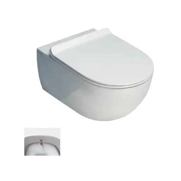 Унитаз биде Flaminia App Goclean (безободковый), с сиденьем Slim Soft Close (AP118G+ERWCB+QKCW05) фото 1 Aquada.com.ua