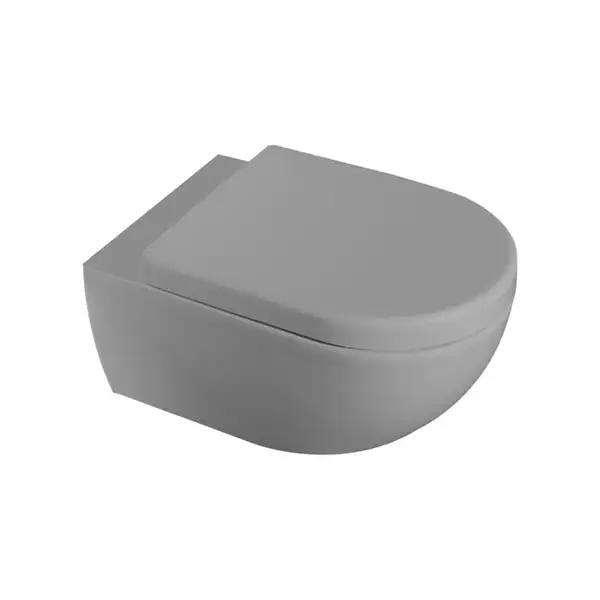 Унитаз подвесной Goclean® (безободковый) Flaminia App с сиденьем Soft Close Grigio Lava (AP118G+QKCW03 Grigio Lava) фото 1 Aquada.com.ua