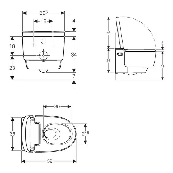 Унитаз подвесной Geberit AquaClean Mera Comfort (146.214.11.1)