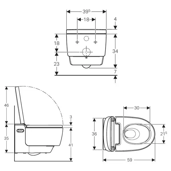 Унитаз подвесной Geberit AquaClean Mera Comfort хром (146.214.21.1) фото 10 Aquada.com.ua