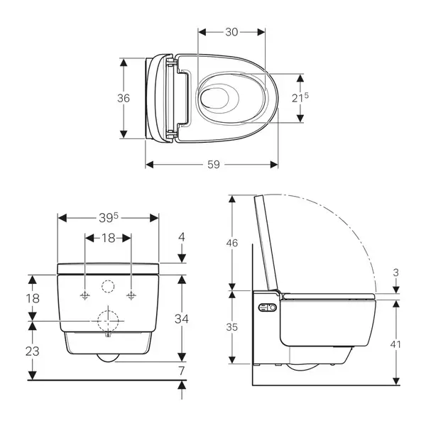 Унитаз подвесной Geberit AquaClean Mera Comfort хром (146.214.21.1)