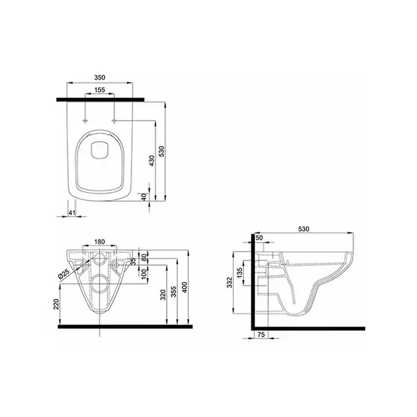 Унитаз подвесной Kolo Nova Pro Rimfree (безободковий) M33123000 (M33123000) фото 4 Aquada.com.ua