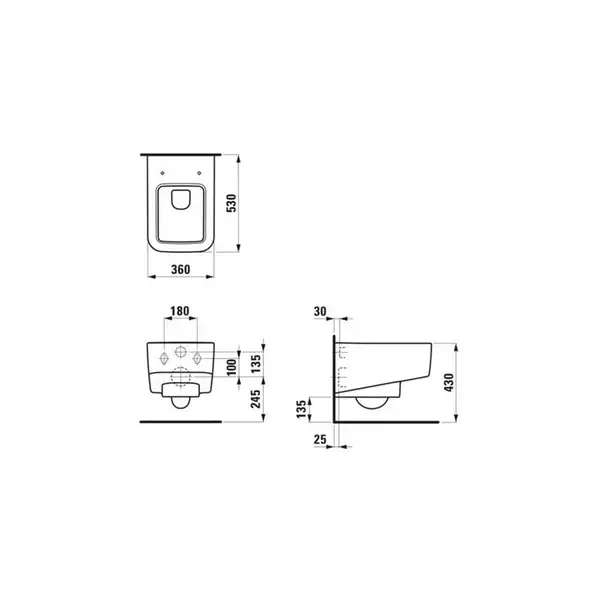 LAUFEN PRO S Rimless унитаз подвесной (H8209620000001) фото 2 Aquada.com.ua