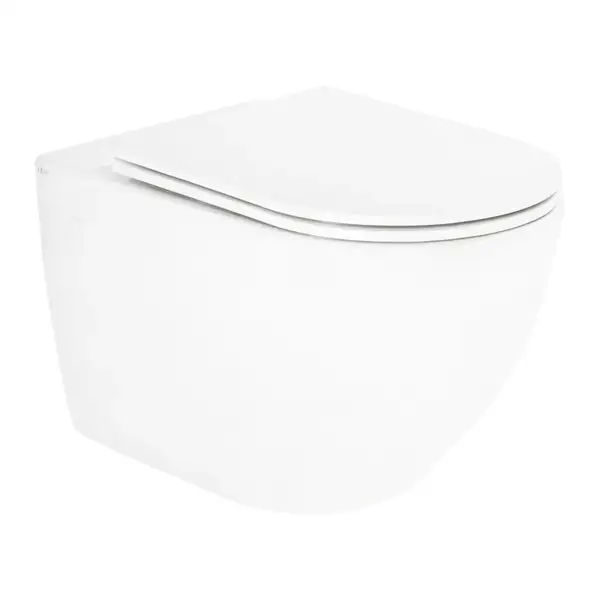 Унітаз підвісний Qtap Robin безобідковий з сидінням Slim Soft-close QT13332141ERW (QT13332141ERW) фото 1 Aquada.com.ua