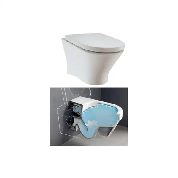 Унитаз подвесной, безободковый Rimless Roca Nexo с сиденьем Soft Close (A34664L000) фото 2 Aquada.com.ua